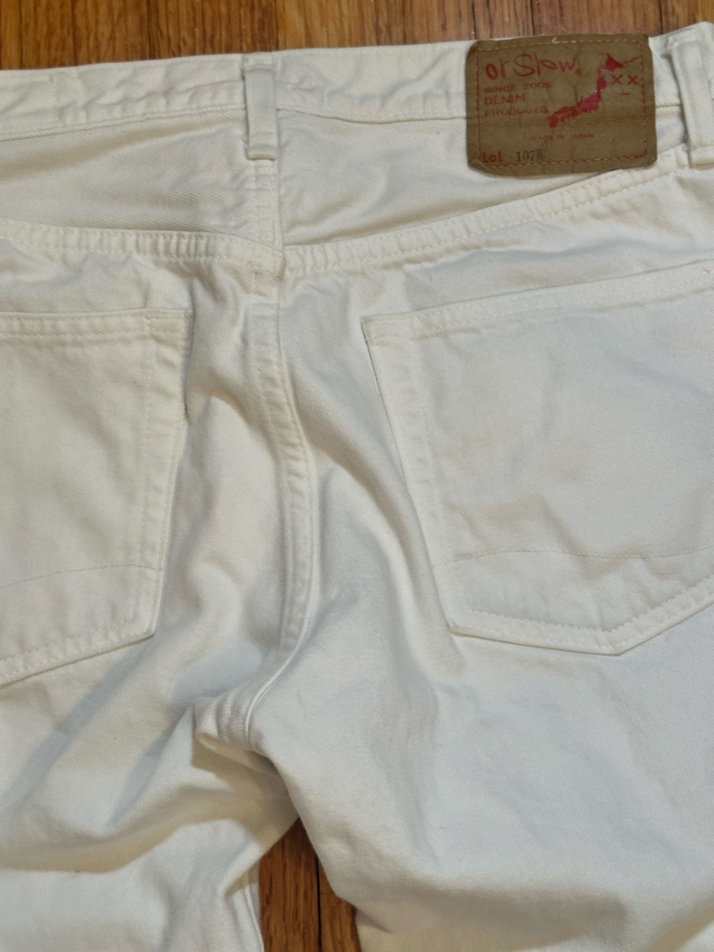 OrSlow 107 denim pants in natural white Made in Japan Size S (j6) - Picture 4 of 16